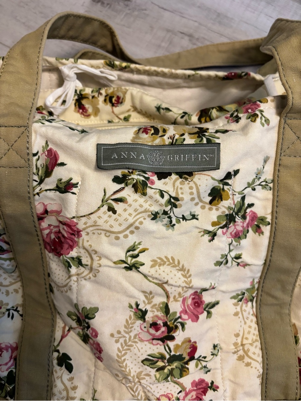 Anna Griffin Floral Canvas Tote Bag w/ Matching Zip Pouch Cottagecore - Picture 3 of 10